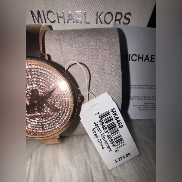 Michael Kors rose gold-tone watch pavé crystal dial bangle bracelet NWT Michael Kors Watch Bangle Set Womens Stainless Steel Rose  main image 4